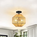 Hearthweave Two-Light Rattan Flush Mount
