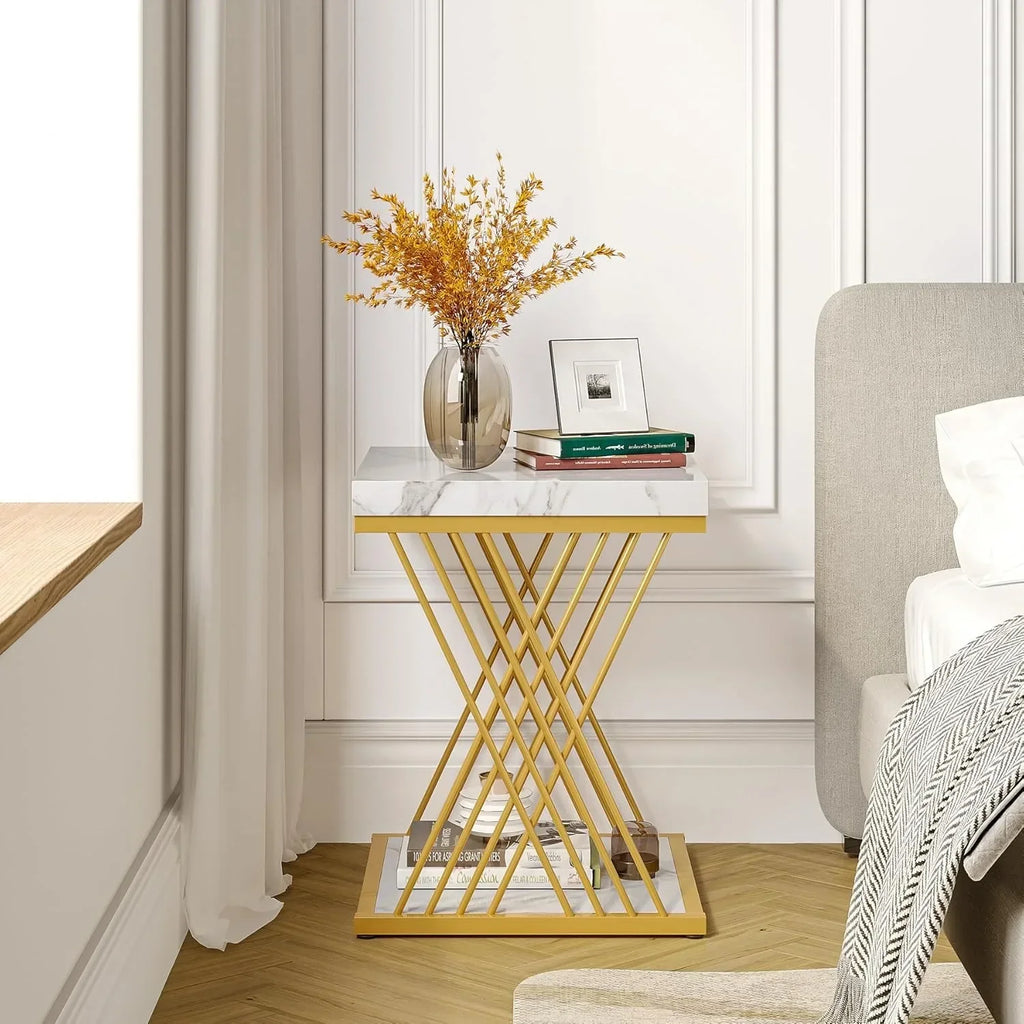 Jessica Faux Marble Accent Table
