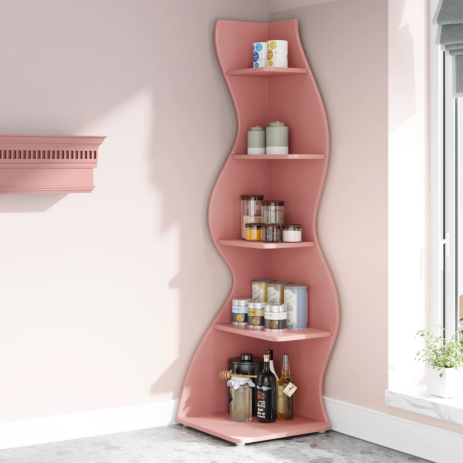 Sorella Sculptural Corner Shelf
