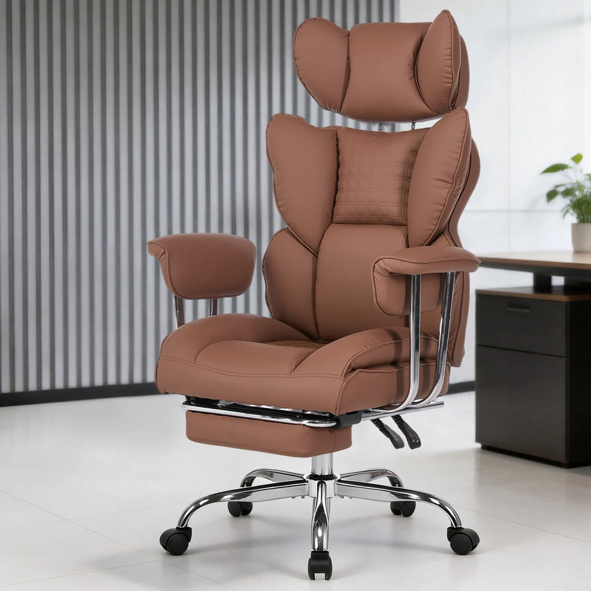 Reverierise Reclining PU Leather Office Chair