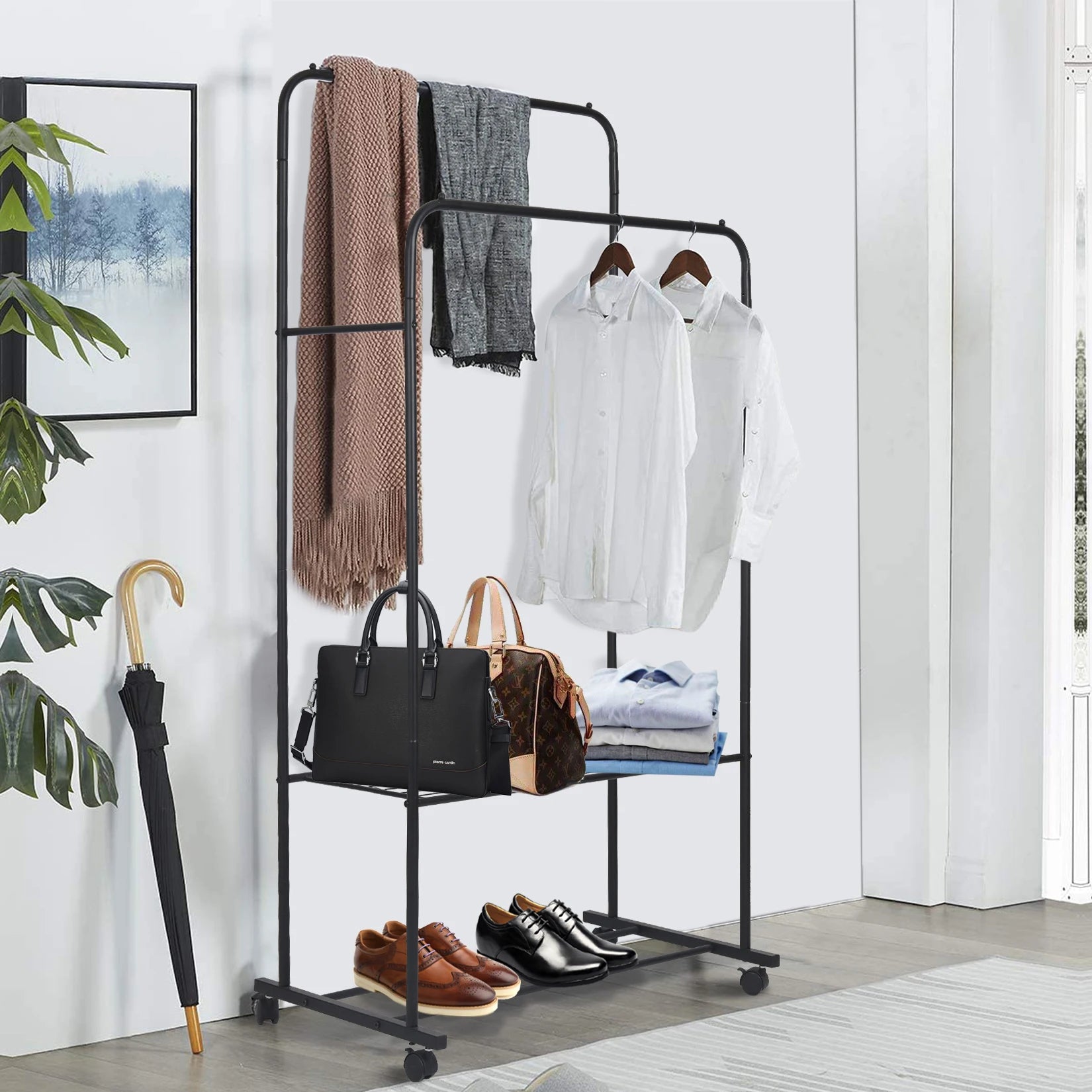 Caxton Double-Rail Garment Rack