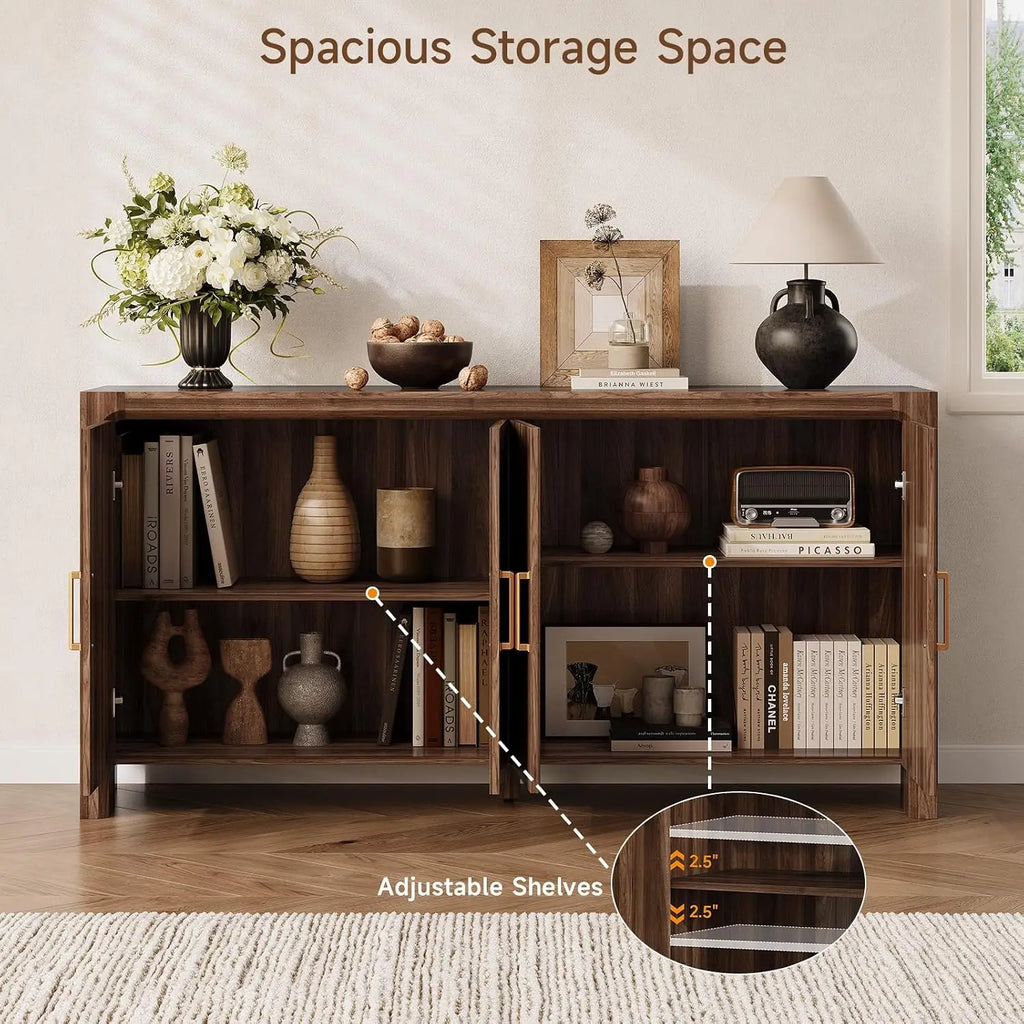 Cloudlark open sideboard showing two adjustable shelves and upper and lower storage spaces