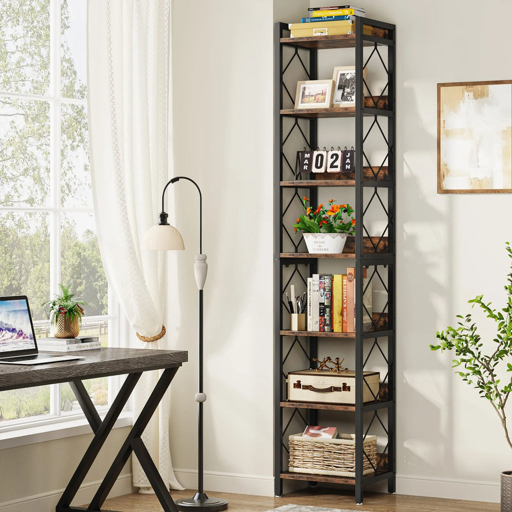 Ayo 7-Tier Narrow Bookcase