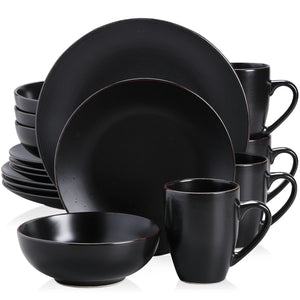 VANCASSO MODA Black Dinnerware – 16/32/48 Pieces