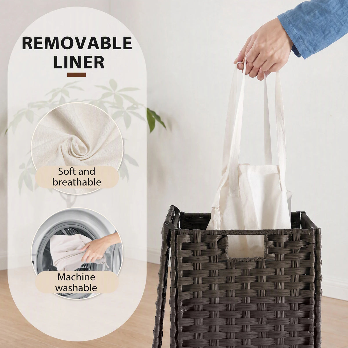 Loomhaven Lidded Woven Laundry Hamper – 110 L