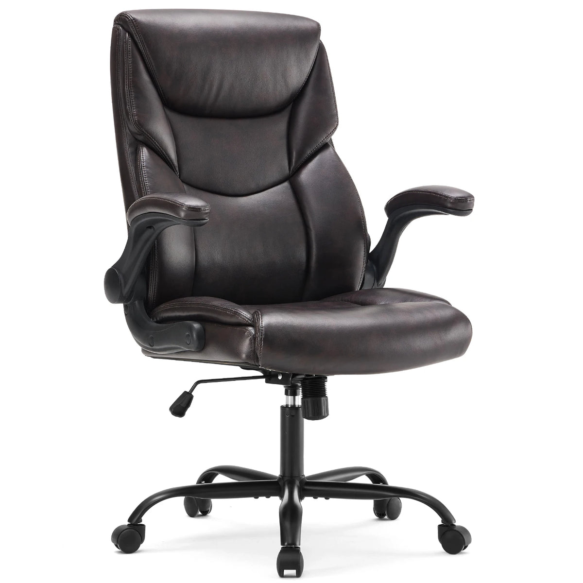 Opalline PU Leather Office Chair with Flip-Up Arms