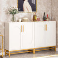 Lucy White & Gold Arched Door Buffet Cabinet
