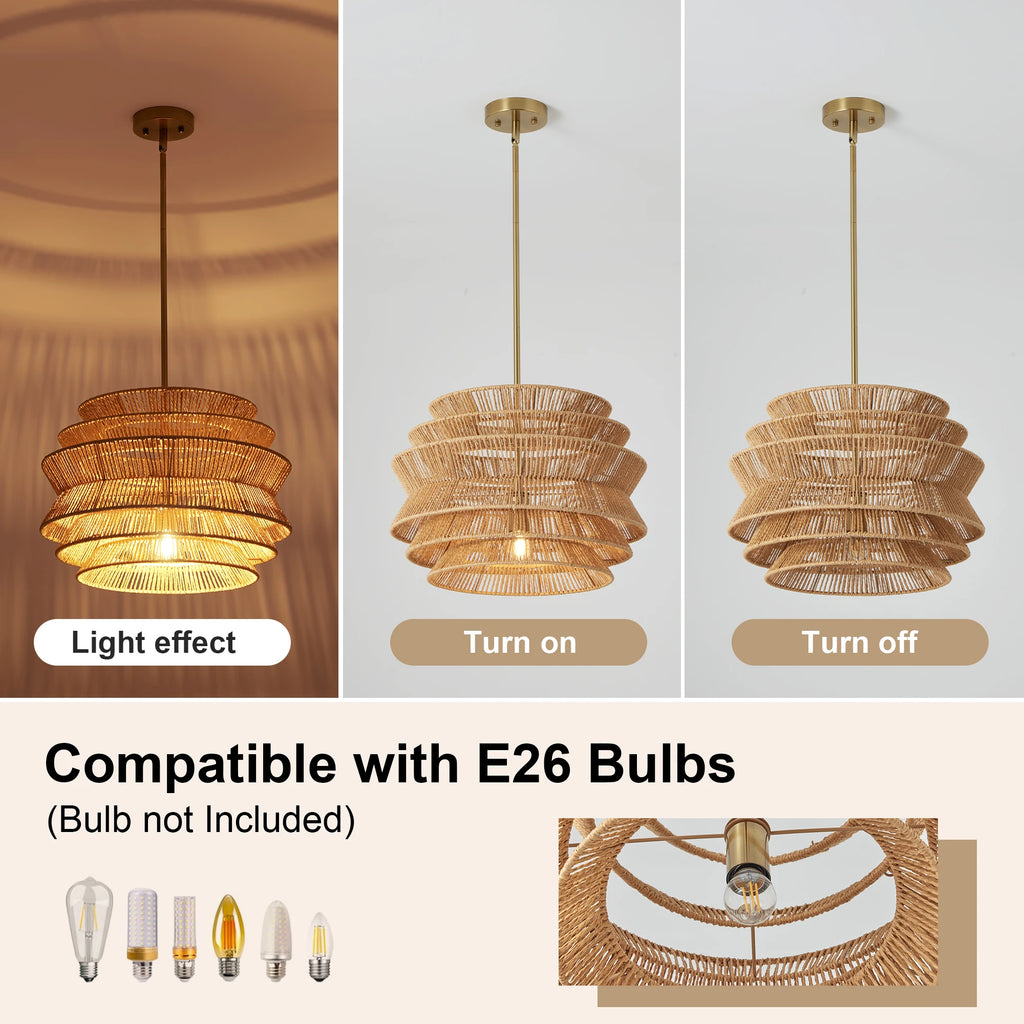 Adlewick Woven Rattan Ceiling Light