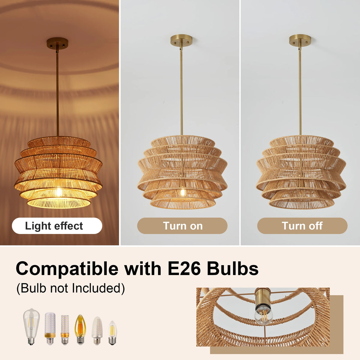 Adlewick Woven Rattan Ceiling Light