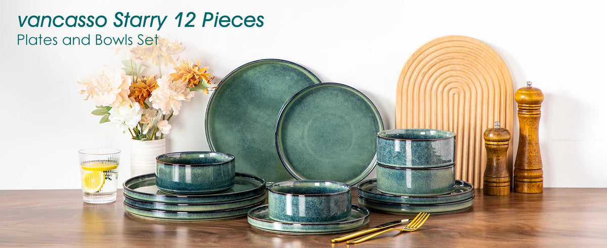VANCASSO Starry Reactive Glaze Dinnerware Set
