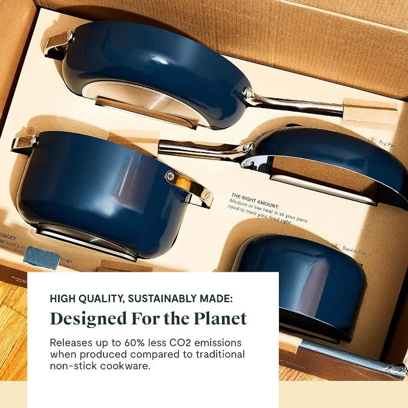 Caraway 12-Piece Non-Stick Ceramic Cookware Set in 8 Colors | Non-Toxic