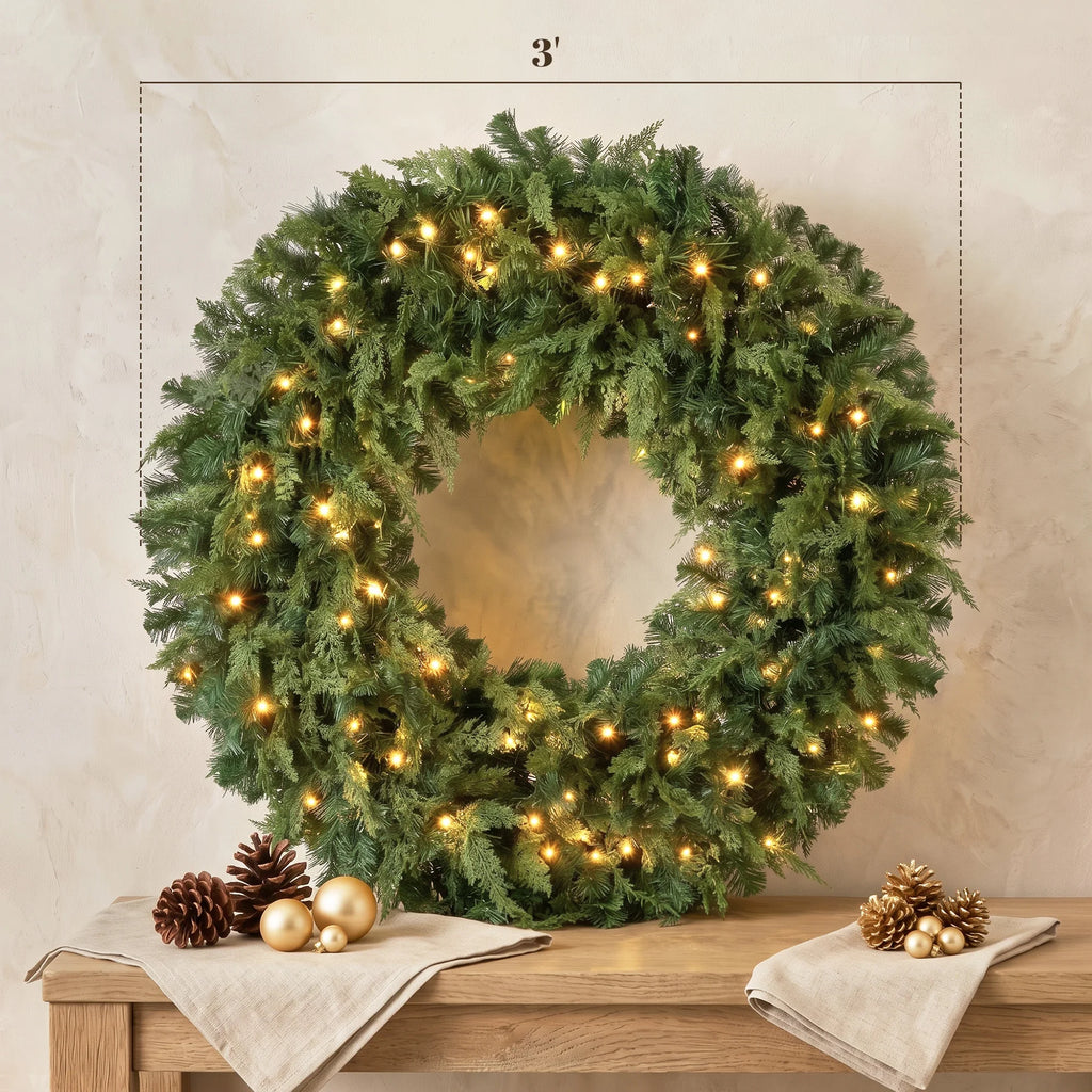 Cedarwick wreath dimension image showing a 36-inch outer diameter