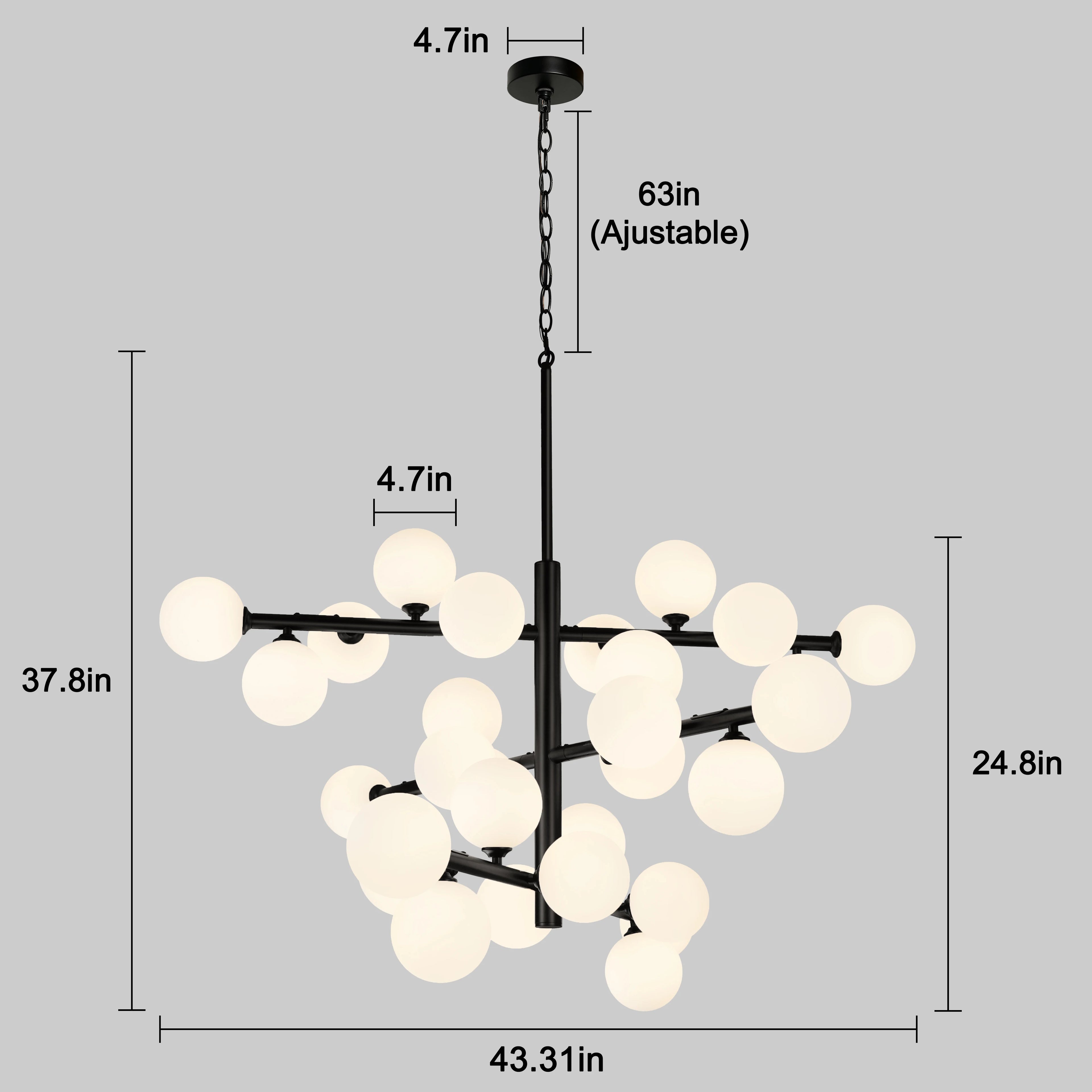 Orbelume Glass Globe Branch Chandelier