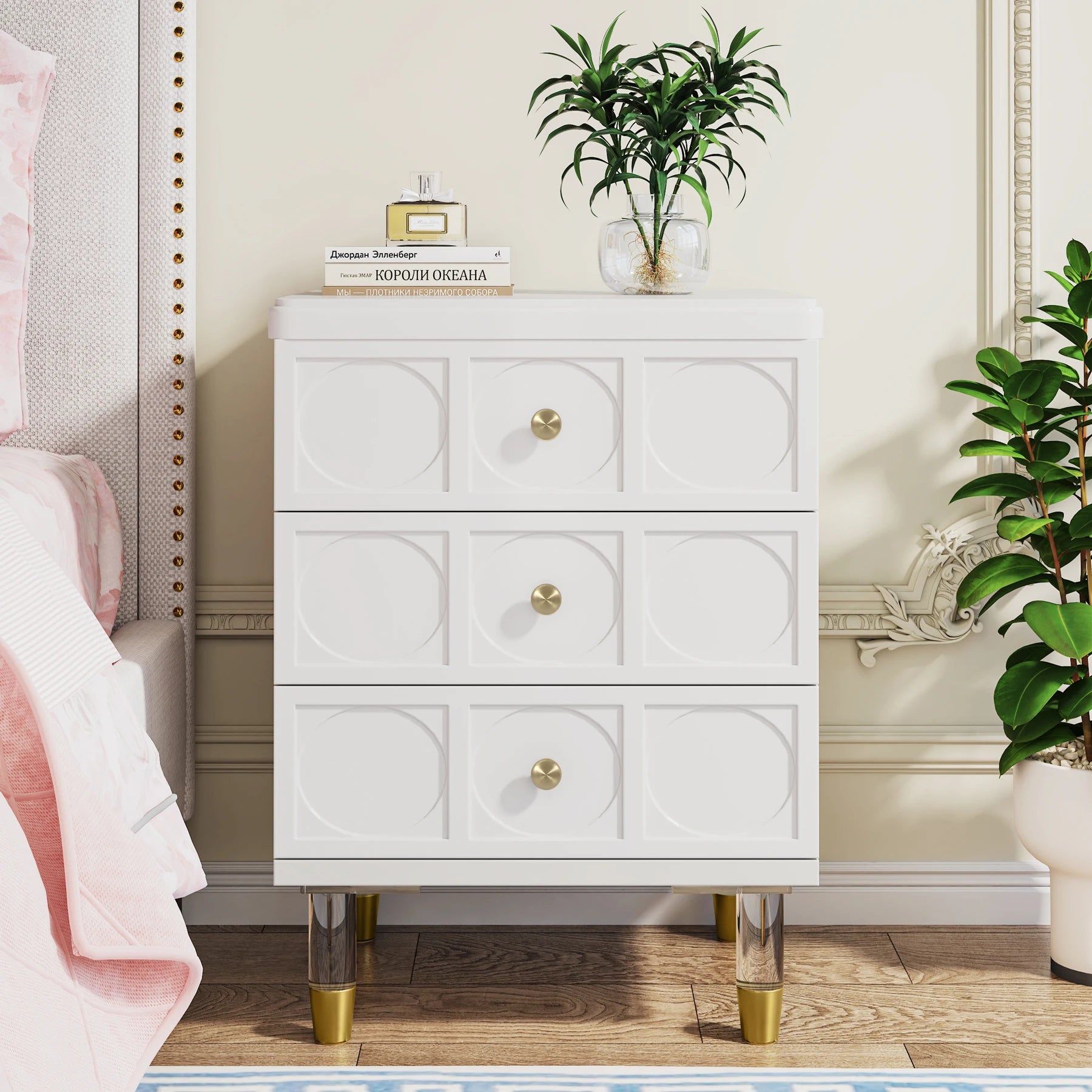 Cambria Three-Drawer Nightstand