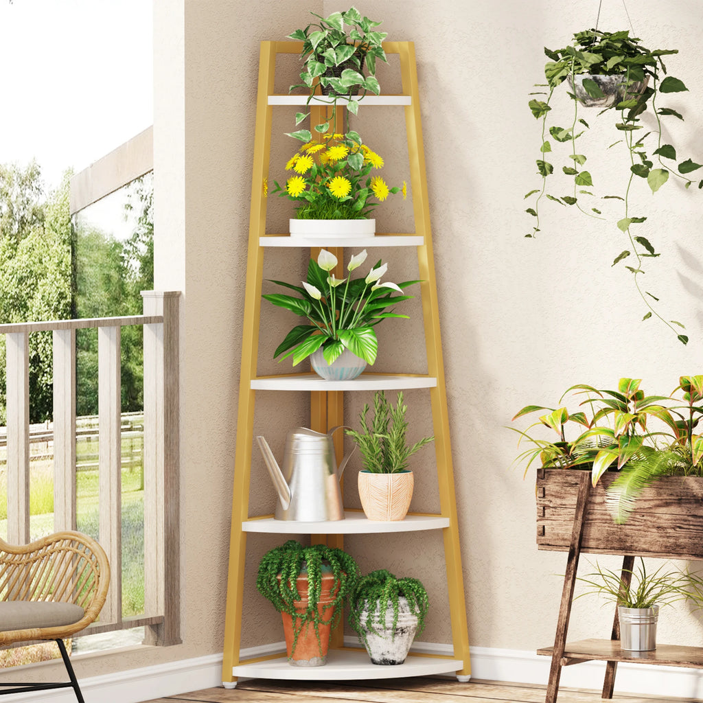 Bastien Five-Tier Corner Ladder Shelf