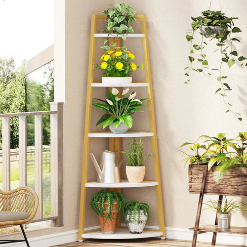 Bastien Five-Tier Corner Ladder Shelf