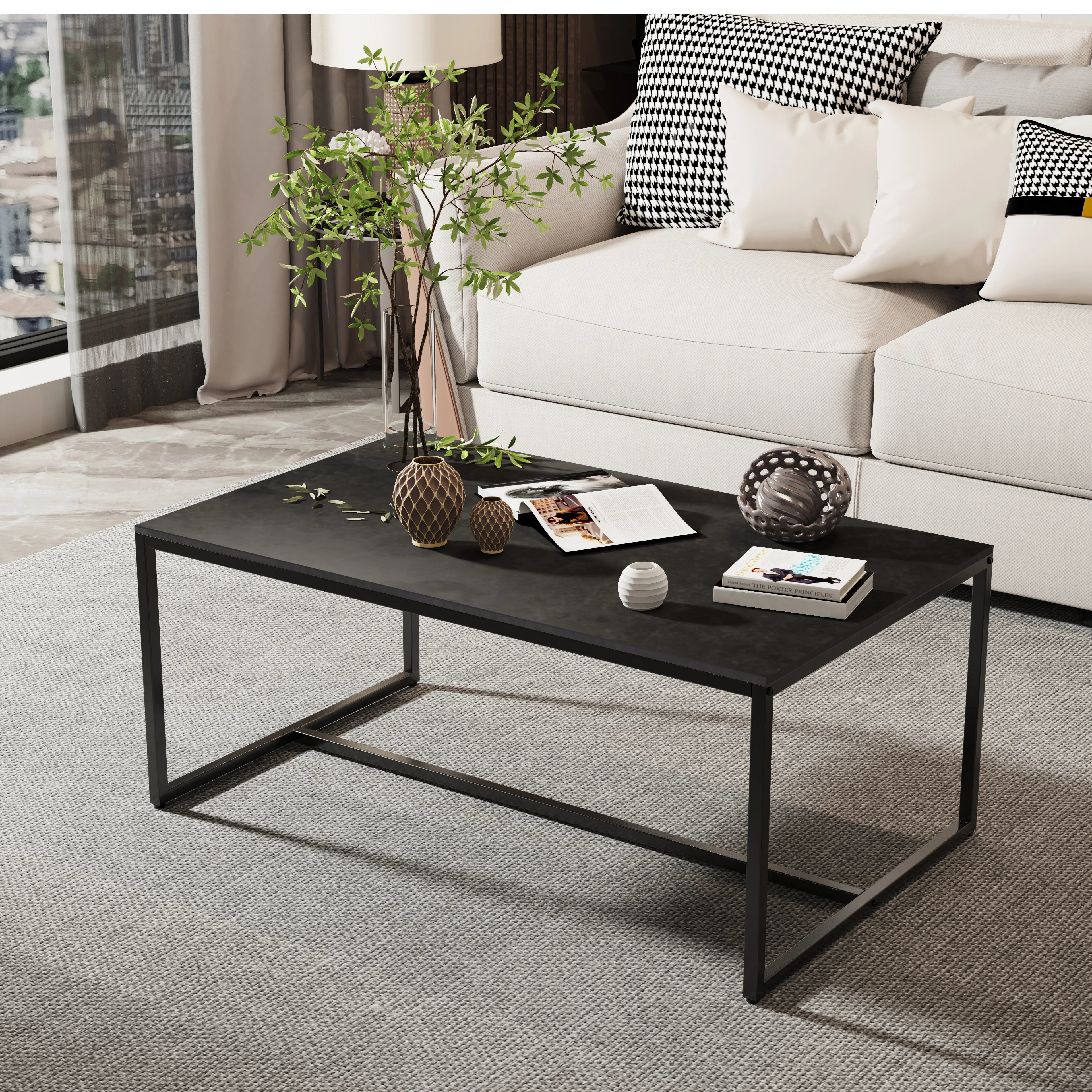 Sintered Stone Minimalist Rectangle Coffee Table