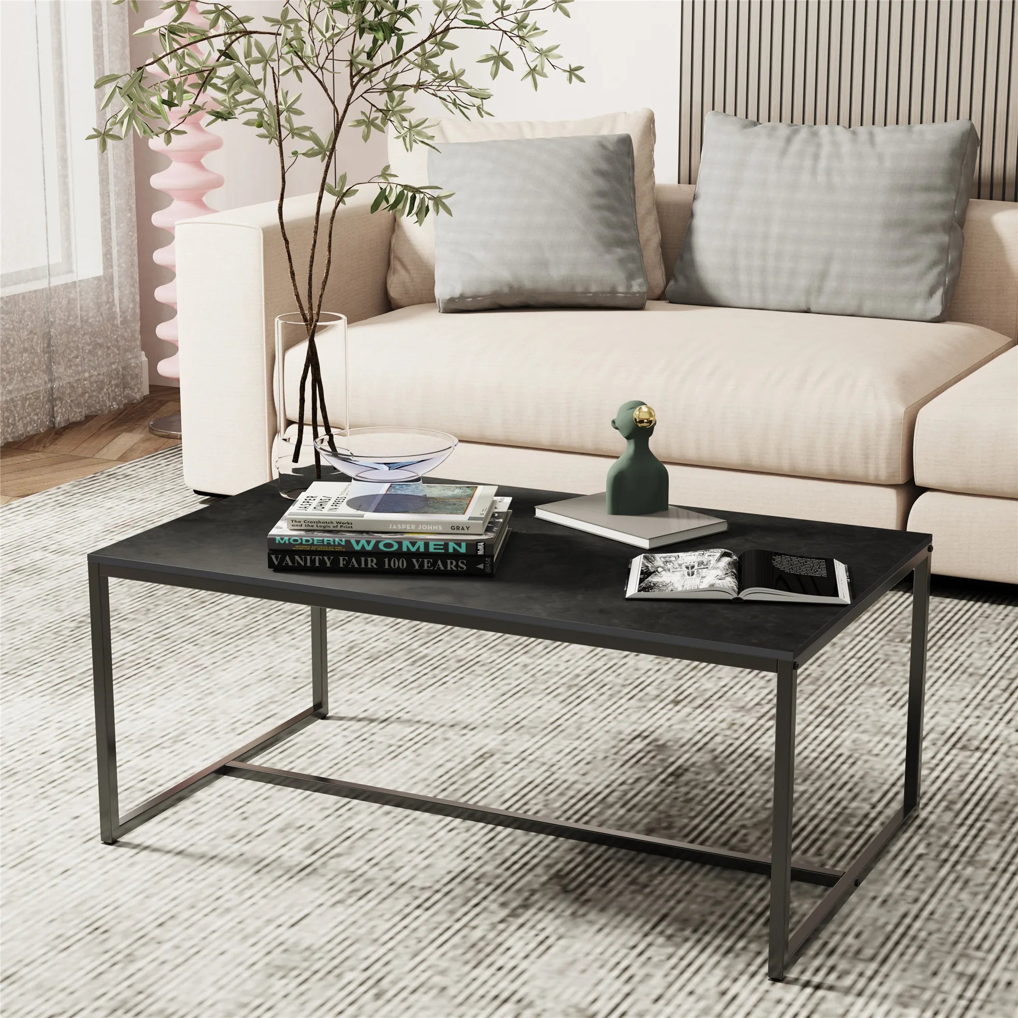 Sintered Stone Minimalist Rectangle Coffee Table