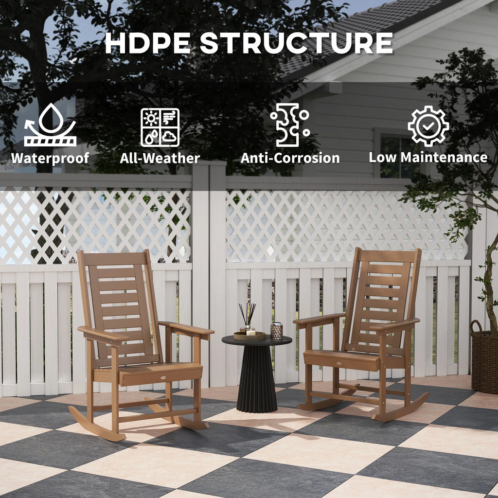 Briarcrest HDPE Outdoor Rocking Chairs, Set of 2 – Brown
