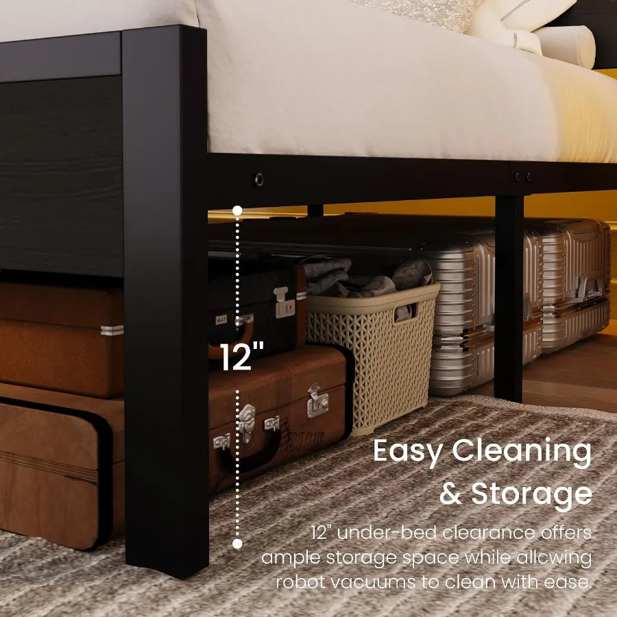 Under-bed storage detail illustrating 12-inch clearance