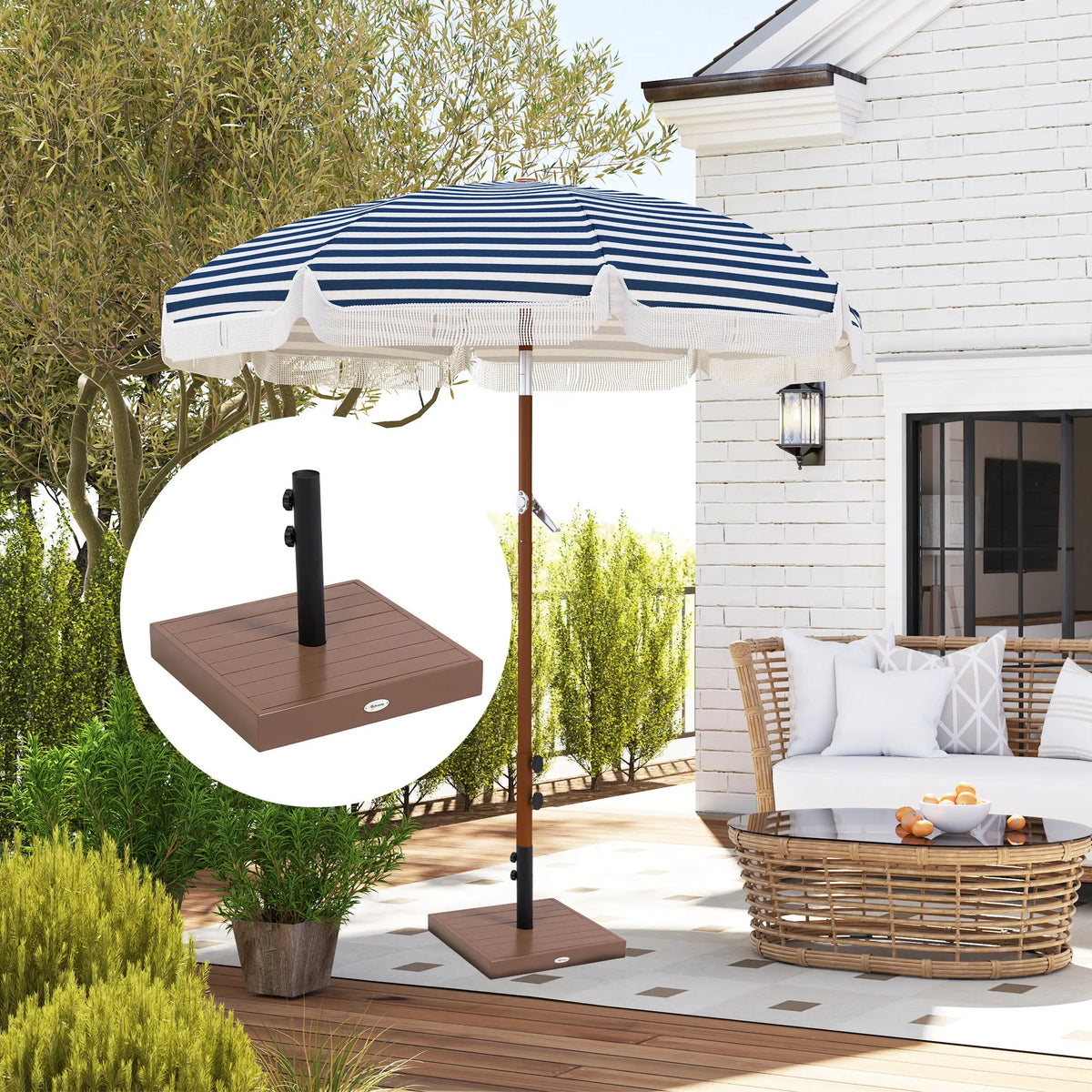 Cafebase Acacia Umbrella Stand – Coffee