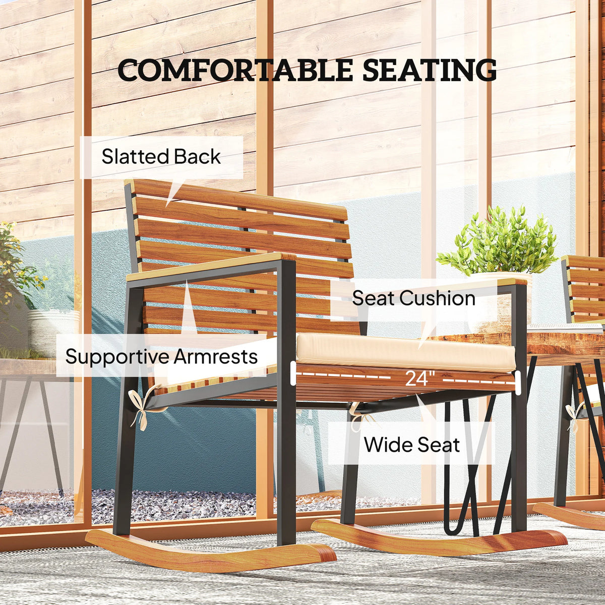 Suncarrow Acacia Rocking Chairs, Set of 2