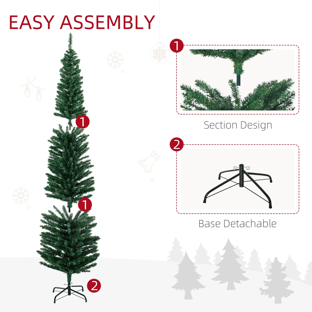 Prismpine Pre-Lit Pencil Christmas Tree