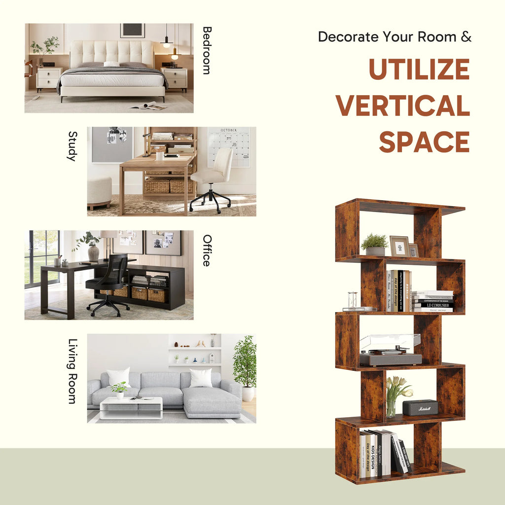 Zephyrnote Geometric Bookcase
