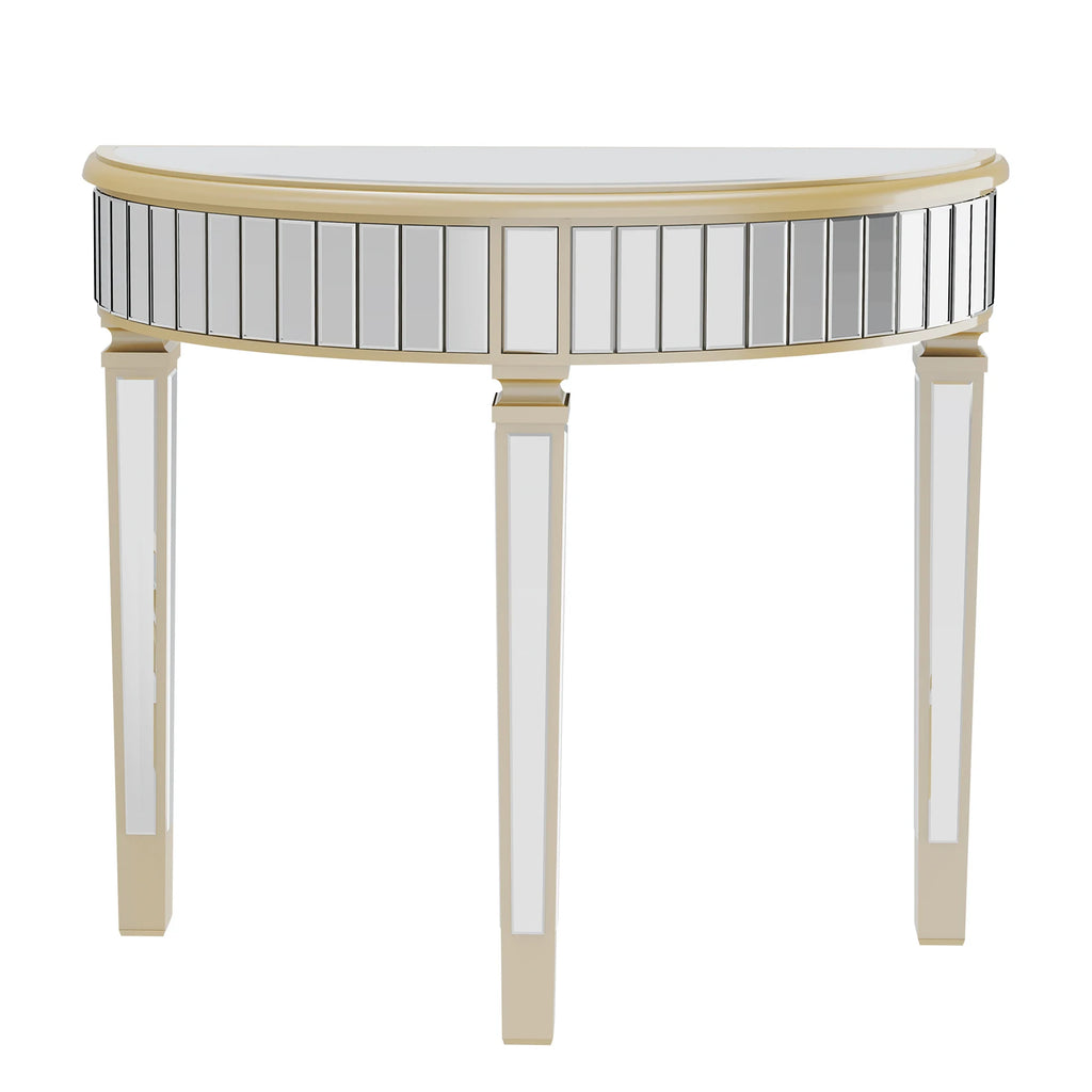 Seraphine Half-Moon Mirrored Console Table