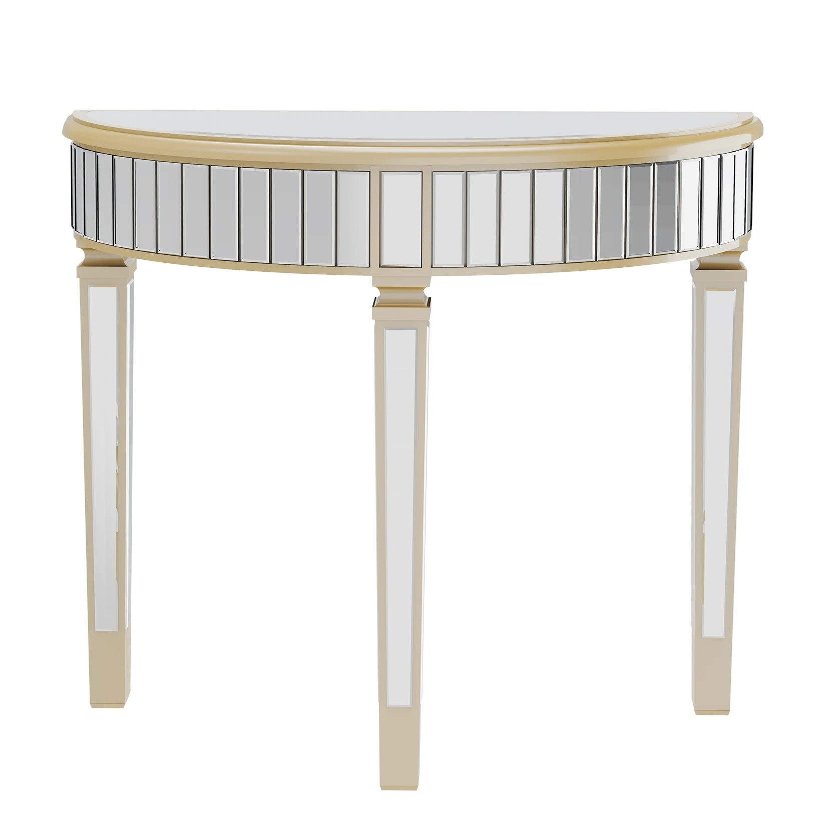 Seraphine Half-Moon Mirrored Console Table