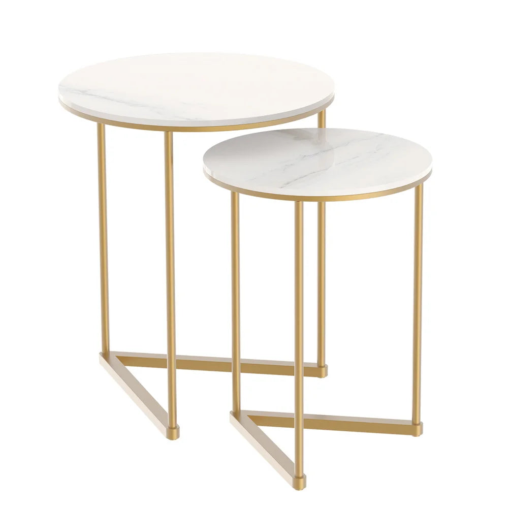 Cambria Marble & Gold Nesting Tables