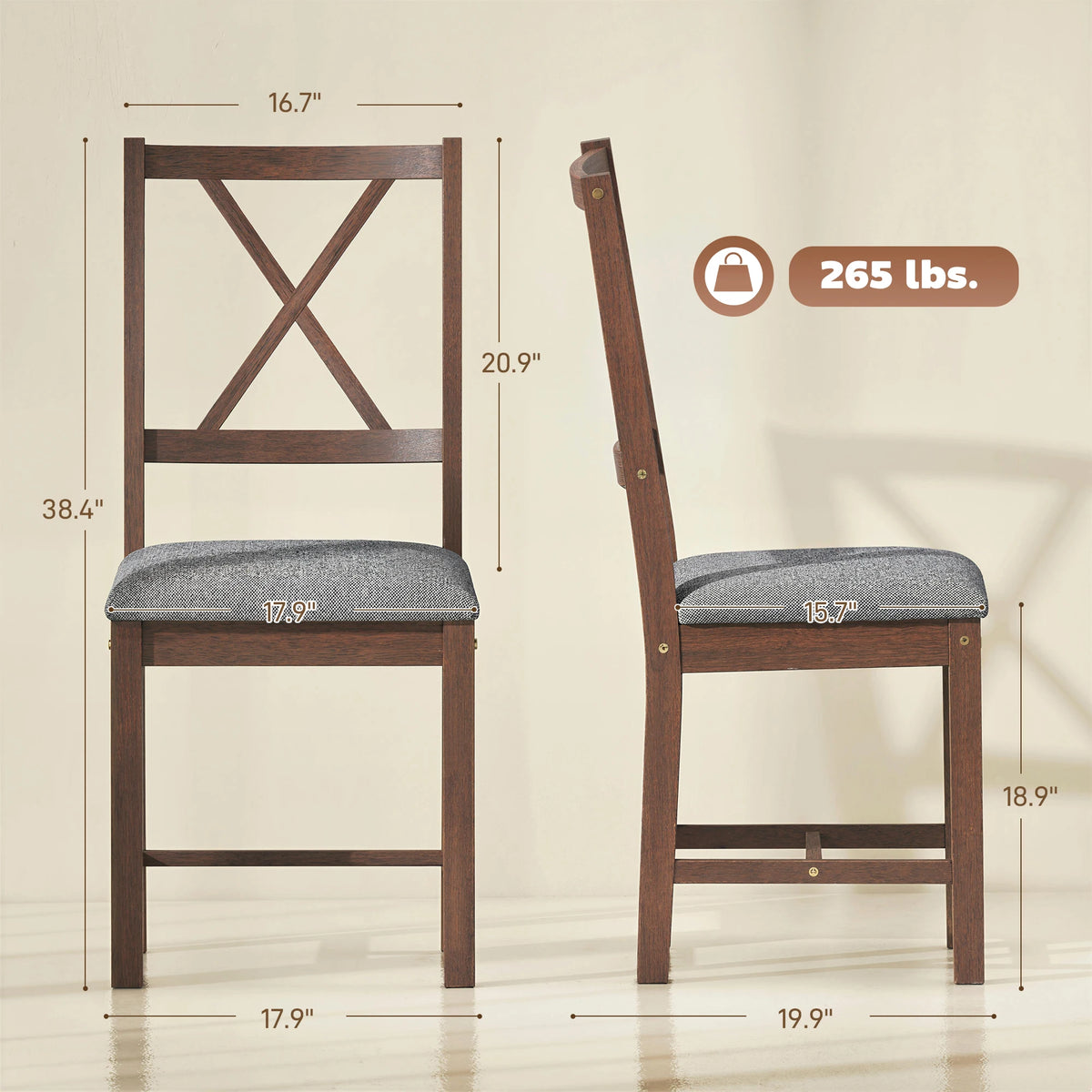 Sunbeamloom Upholstered Dining Chair Set of 2