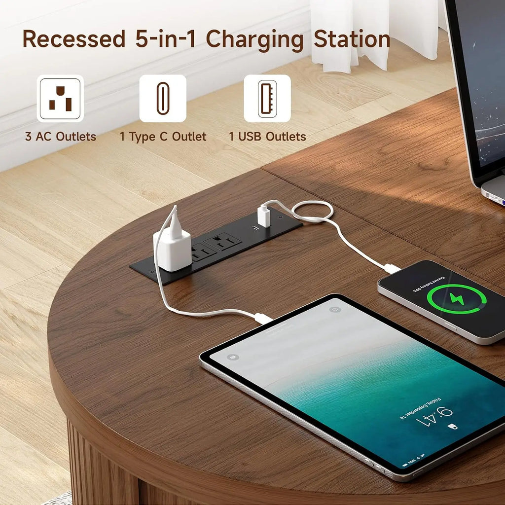 Quillloom Lift-Top Desk with USB Charging