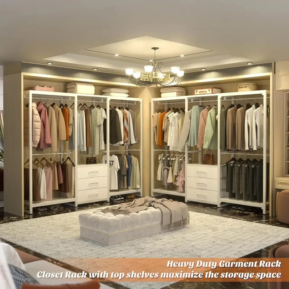 Hangerwell Open Wardrobe Rack with Drawers