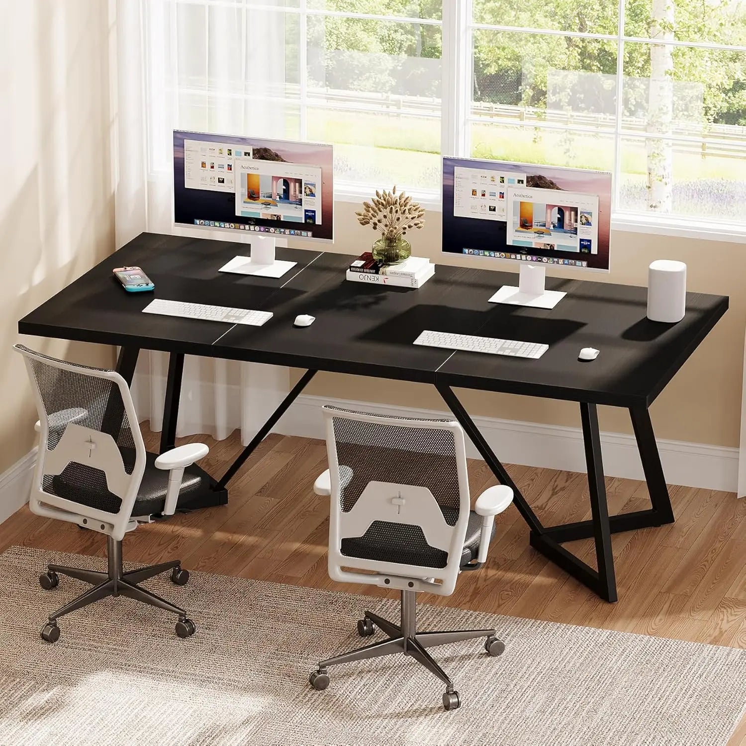Dela Modern Black Executive Desk