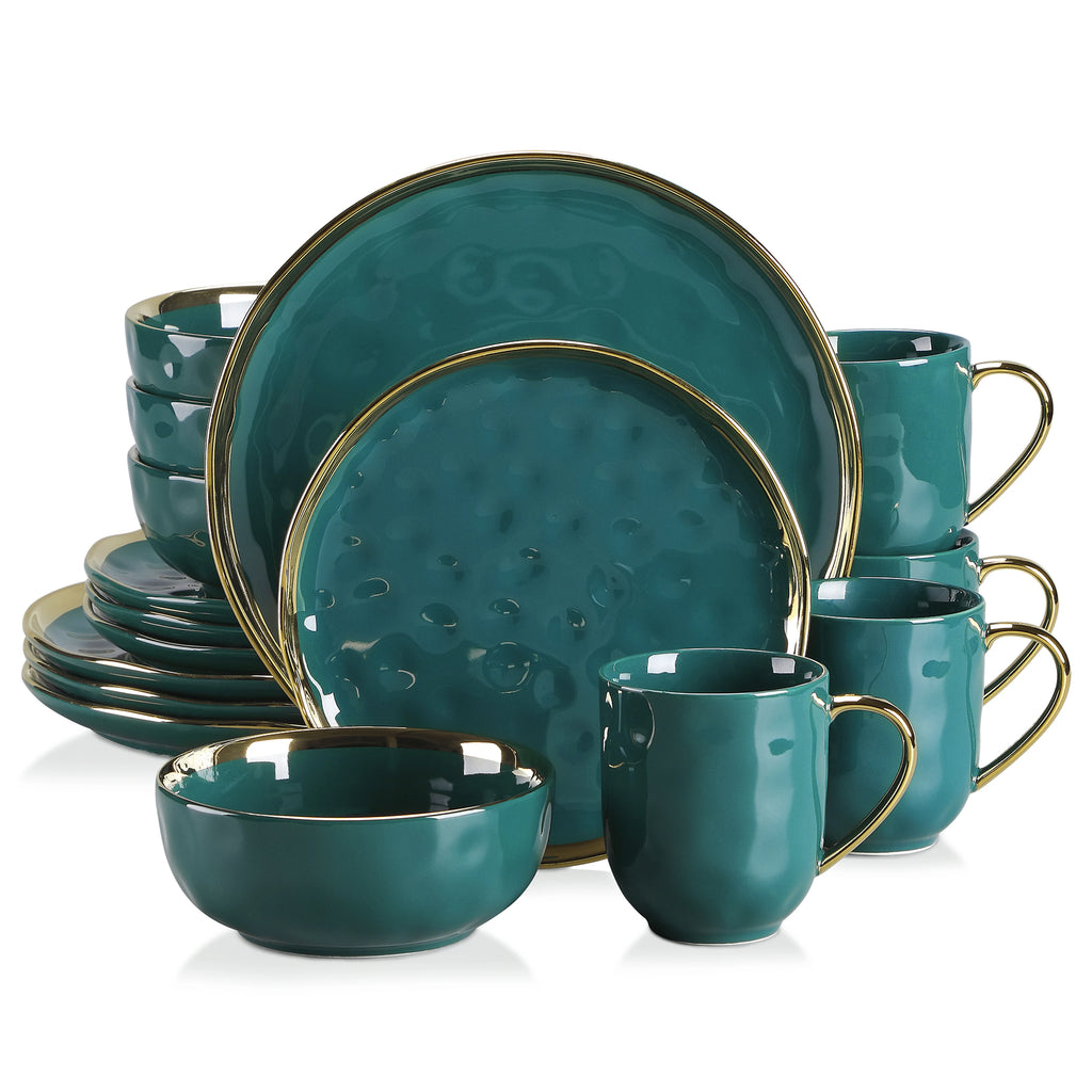 LOVECASA Green Hammered Dinnerware
