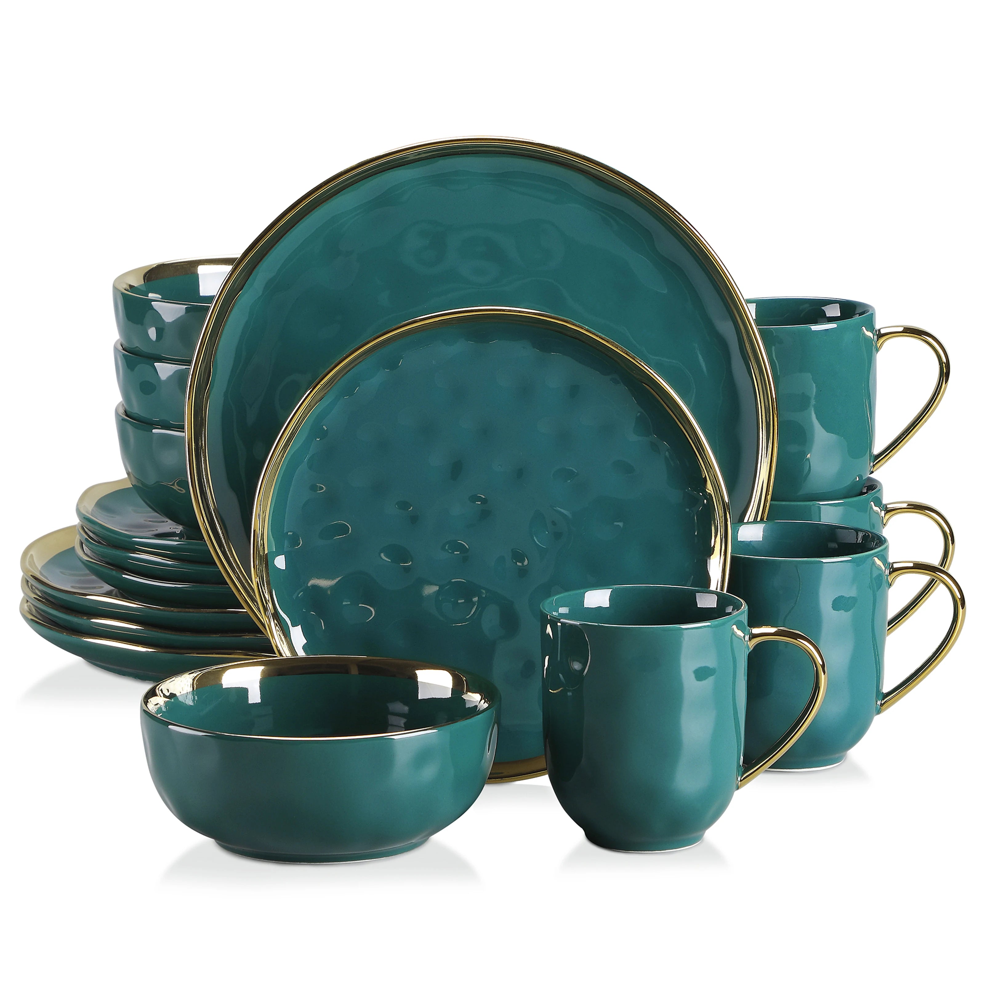 LOVECASA Green Hammered Dinnerware