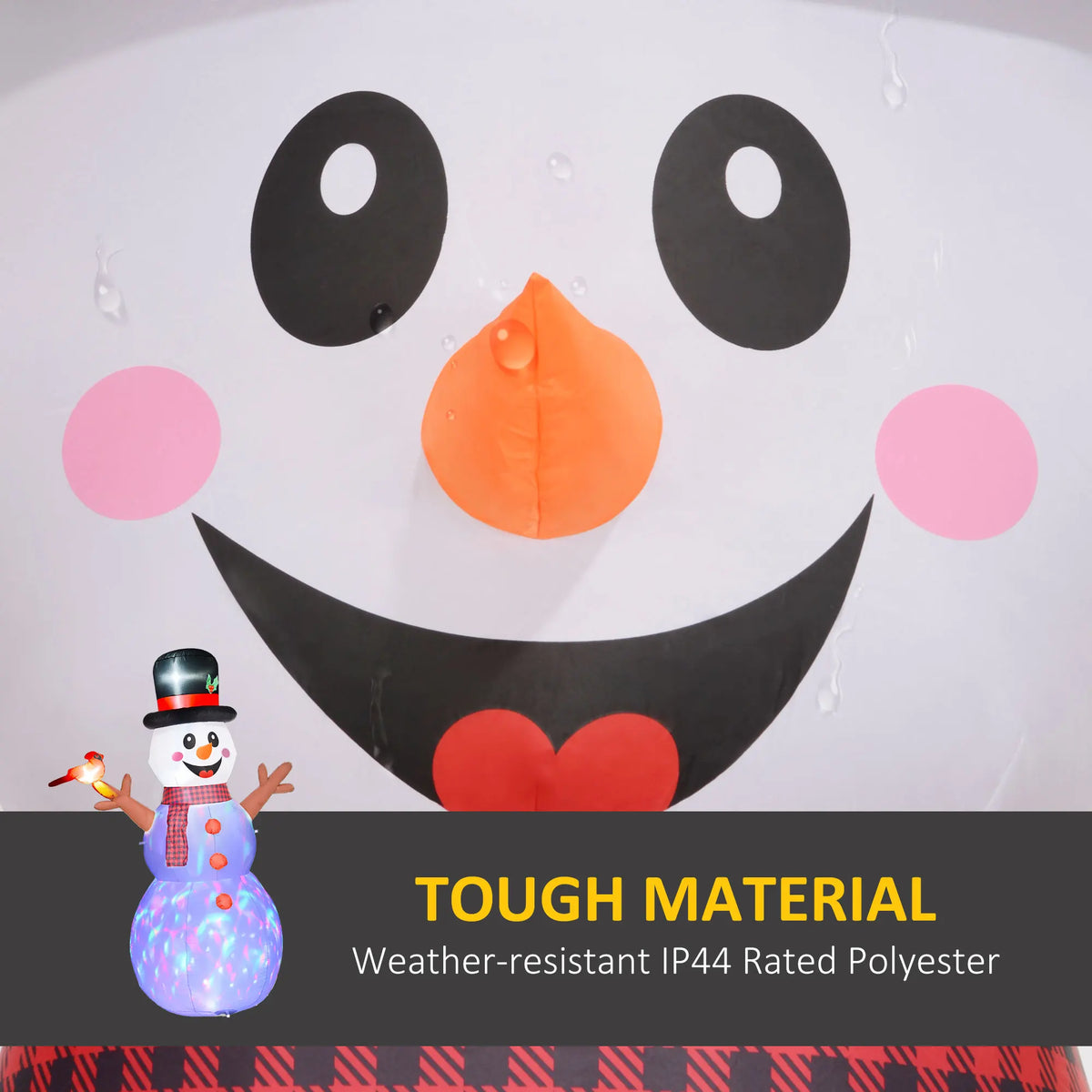Northglow Color-Changing Snowman Inflatable – 7.9 ft