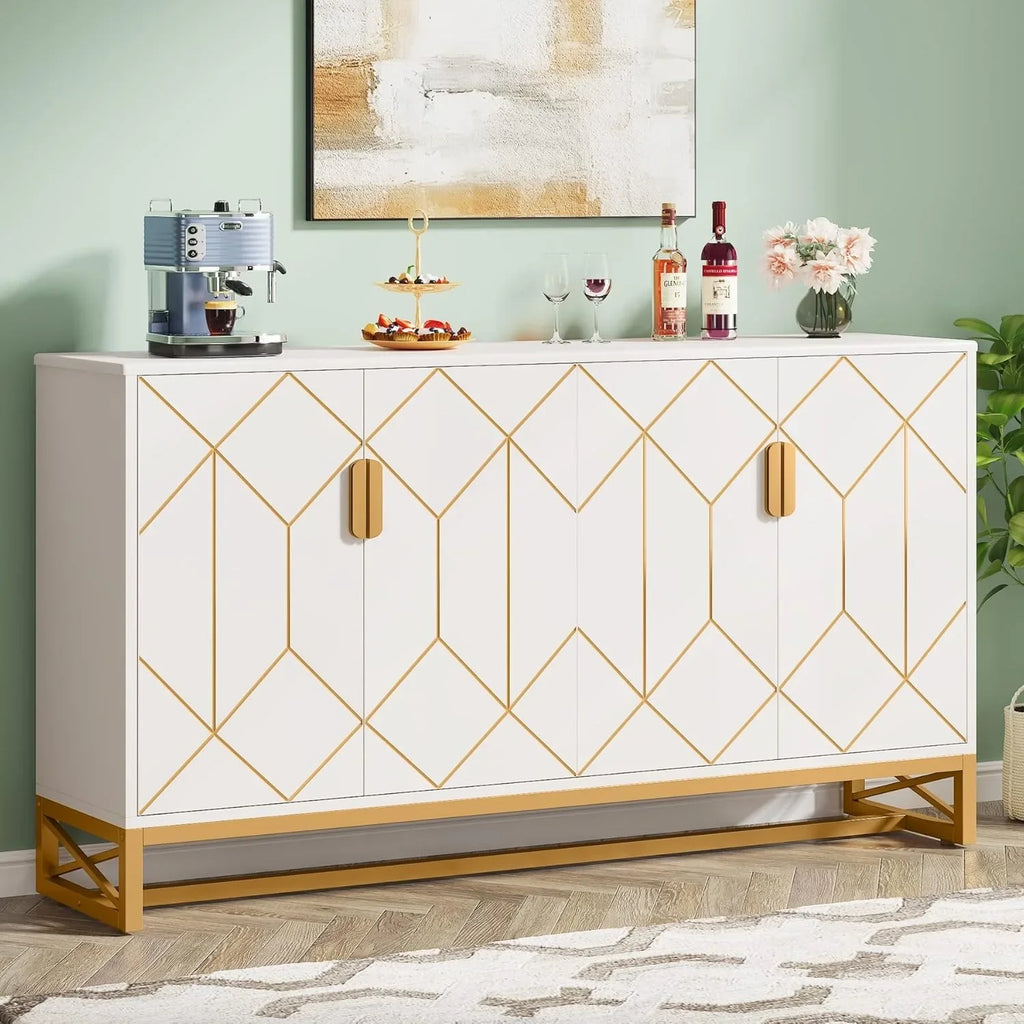 Jasmine Sideboard Cabinet with Gold Accents