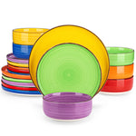 Load image into Gallery viewer, VANCASSO Bonita Lipped-Edge Stoneware Dinnerware Set – 12/18 Pieces, Multicolor
