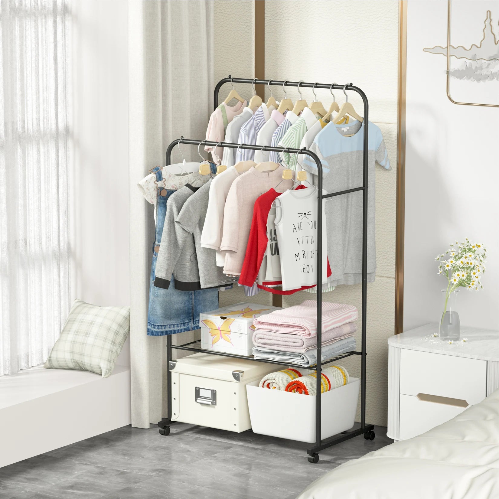 Caxton Double-Rail Garment Rack