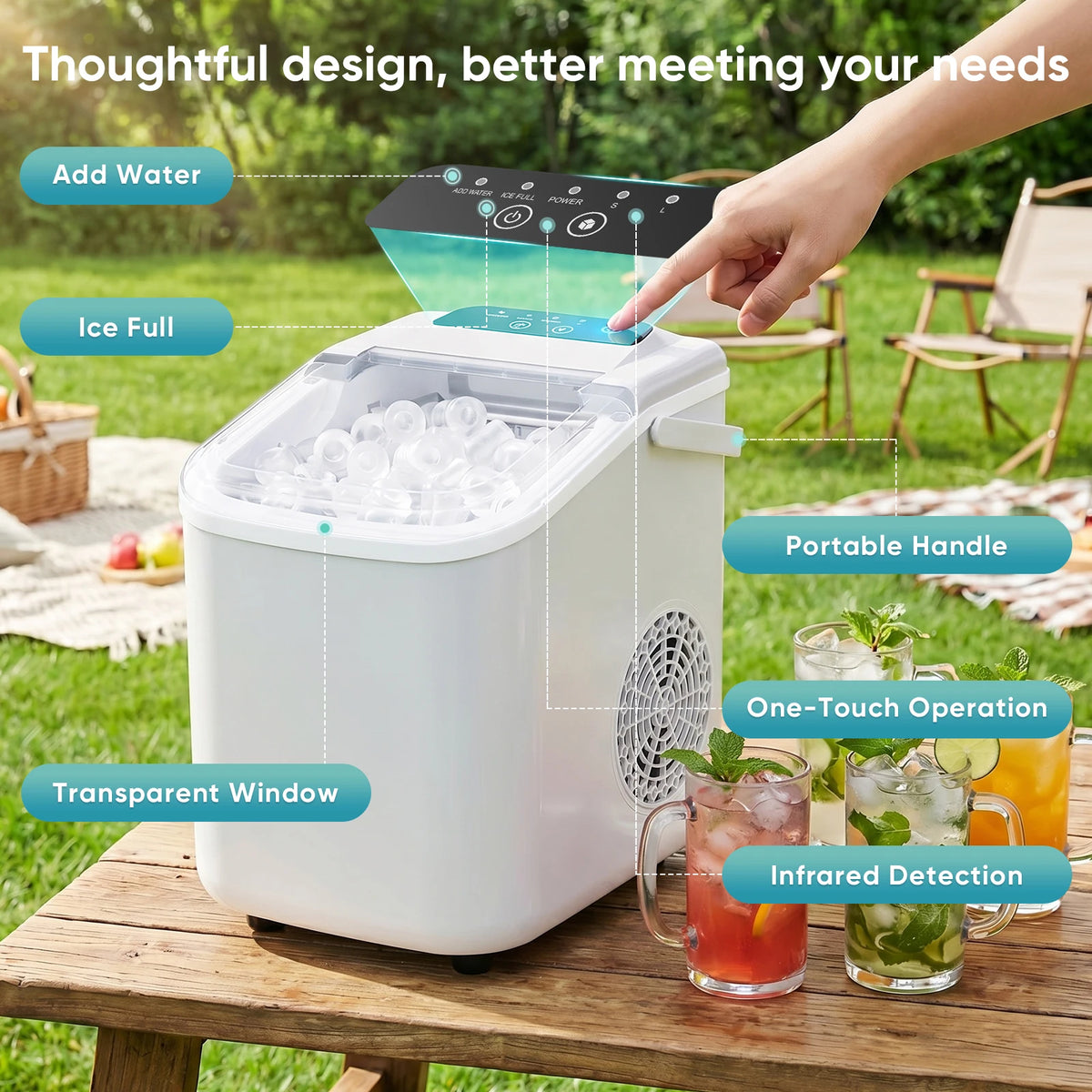 Blisswhisper Portable Countertop Ice Maker