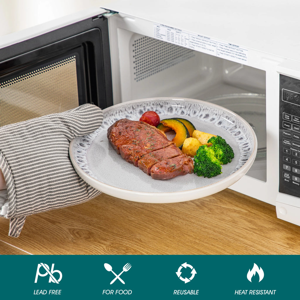 Vancasso SNOW Series Reactive Glaze Stoneware Dinnerware Set – Grey, 18 or 36 Pieces