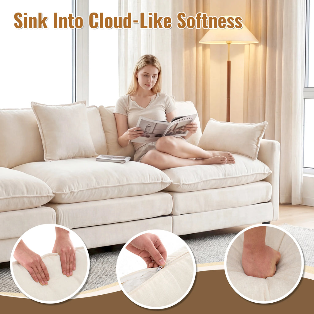 Rosecote Chenille Modular Sectional with Ottoman