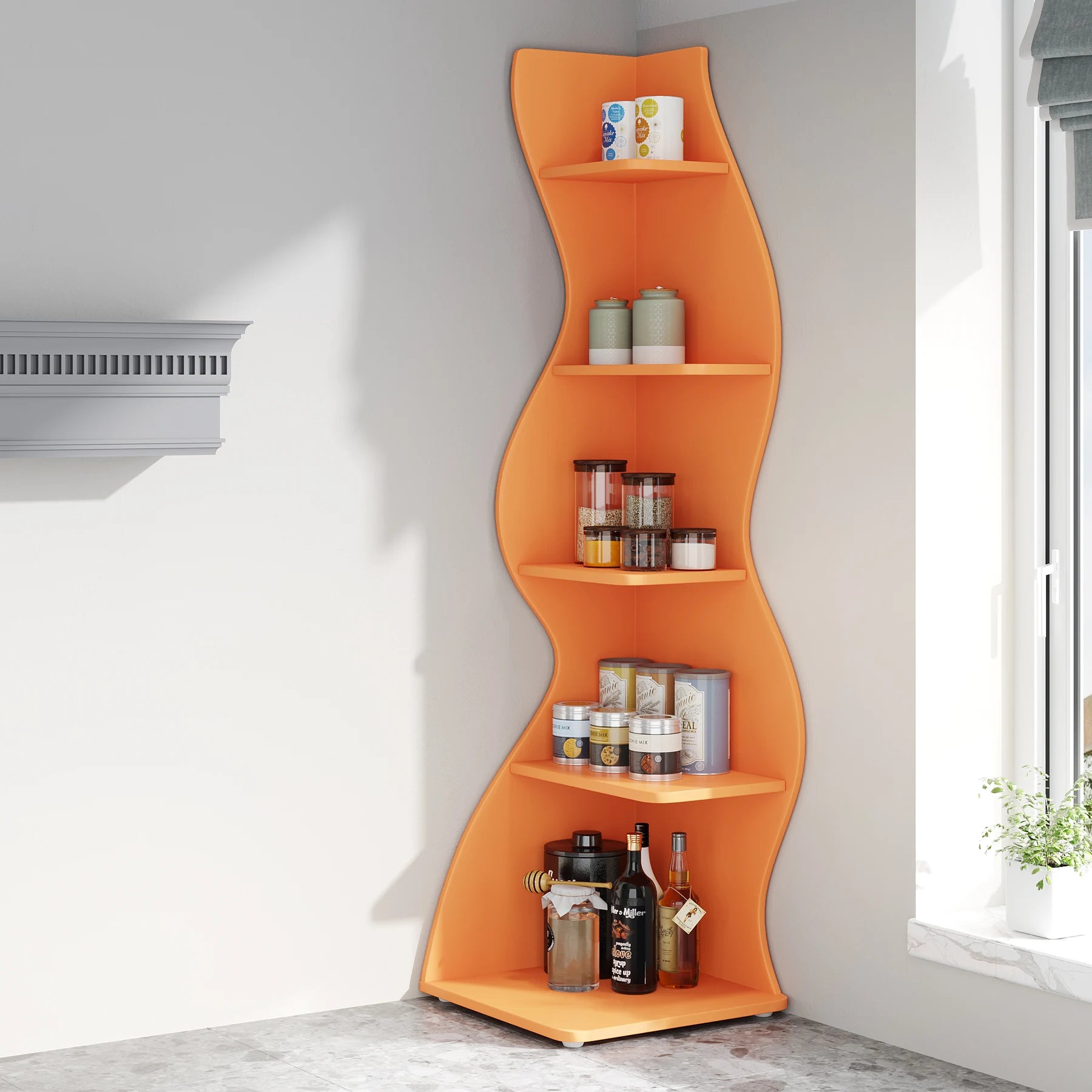 Sorella Sculptural Corner Shelf