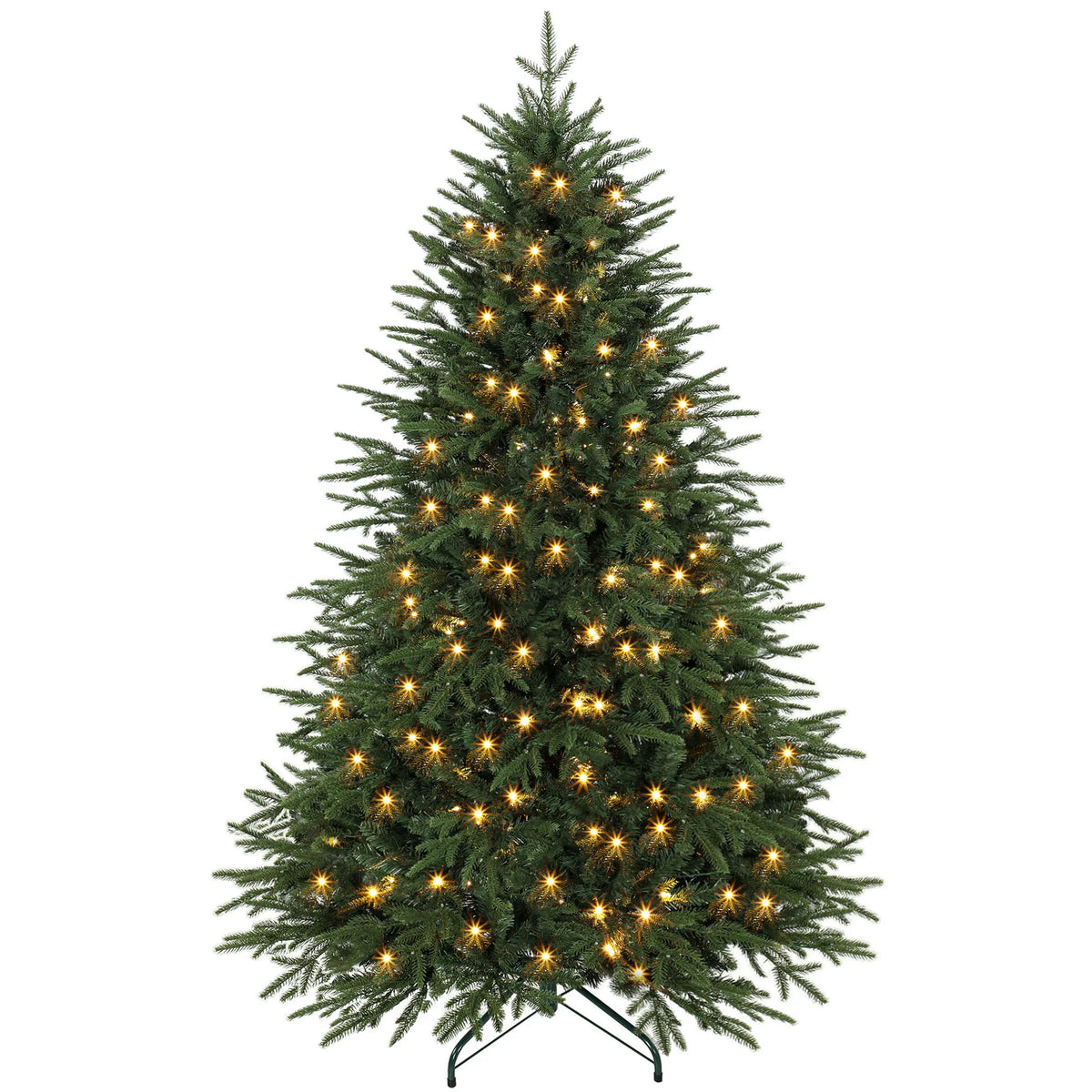 Widepine broad green pre-lit Christmas tree with warm white LED lights