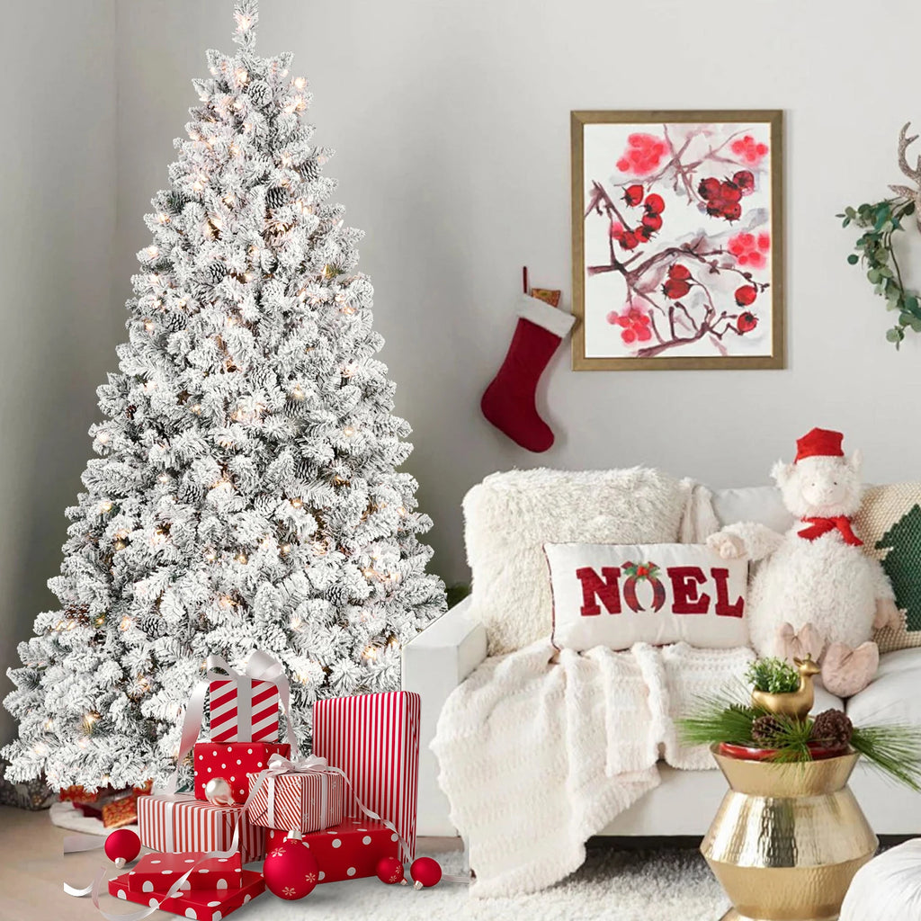 Everfrost Pre-Lit Snowy Pinecone Christmas Tree