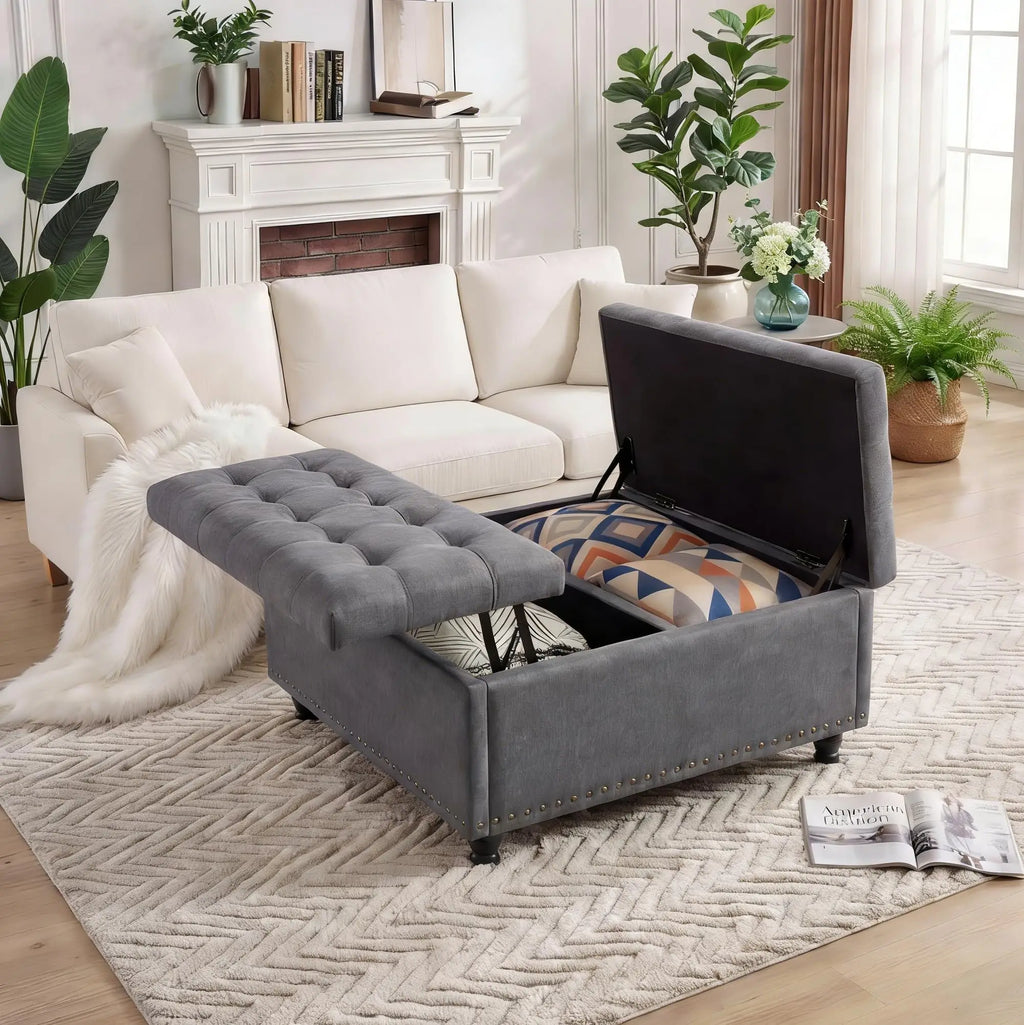 Aziza Lift-Top Storage Ottoman