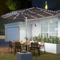 Serenvale 15' Solar LED Double-Sided Patio Umbrella – Tan