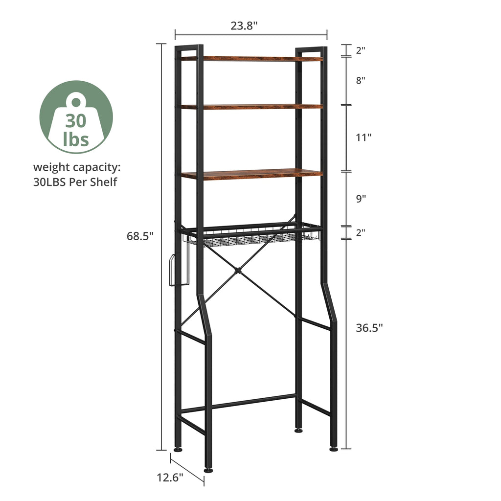 Nectarnote 4-Tier Over-Toilet Storage Shelf